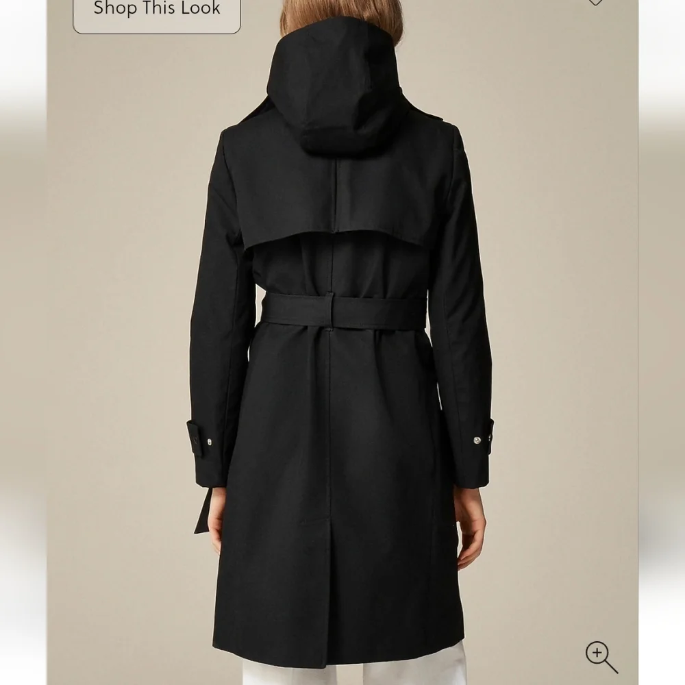 J Crew Icon trench coat BF456 Size 8 NWT Black